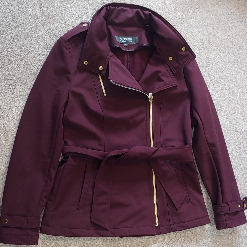 Last Chance before donating - Kenneth Cole Reaction Burgundy Trench Coat